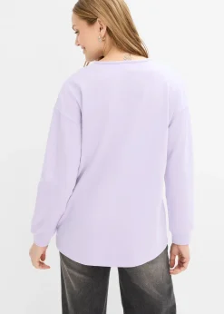 Sweat en coton mélangé, coupe courte devant longue derrière