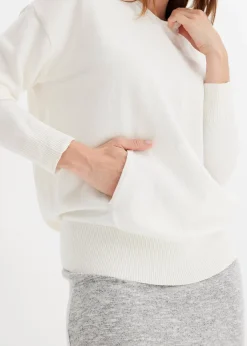 Sweat en maille à capuche et poche kangourou