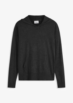 Sweat en maille à capuche et poche kangourou