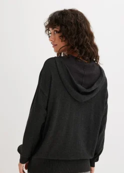 Sweat en maille à capuche et poche kangourou