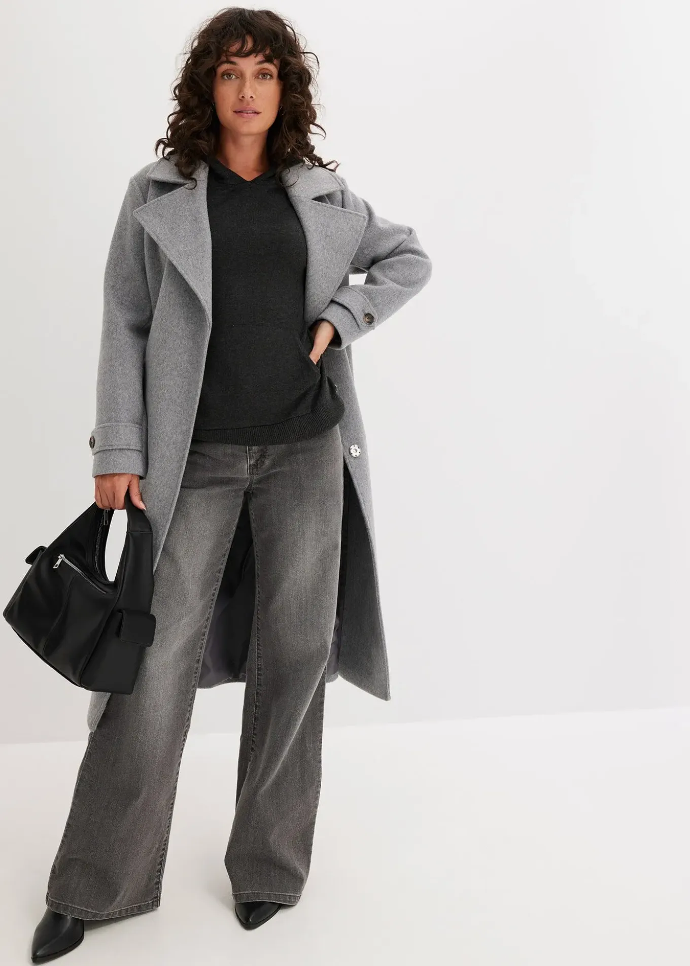 Sweat en maille à capuche et poche kangourou