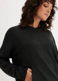 Sweat en maille à capuche et poche kangourou