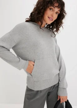 Sweat en maille à capuche et poche kangourou