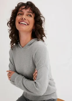 Sweat en maille à capuche et poche kangourou