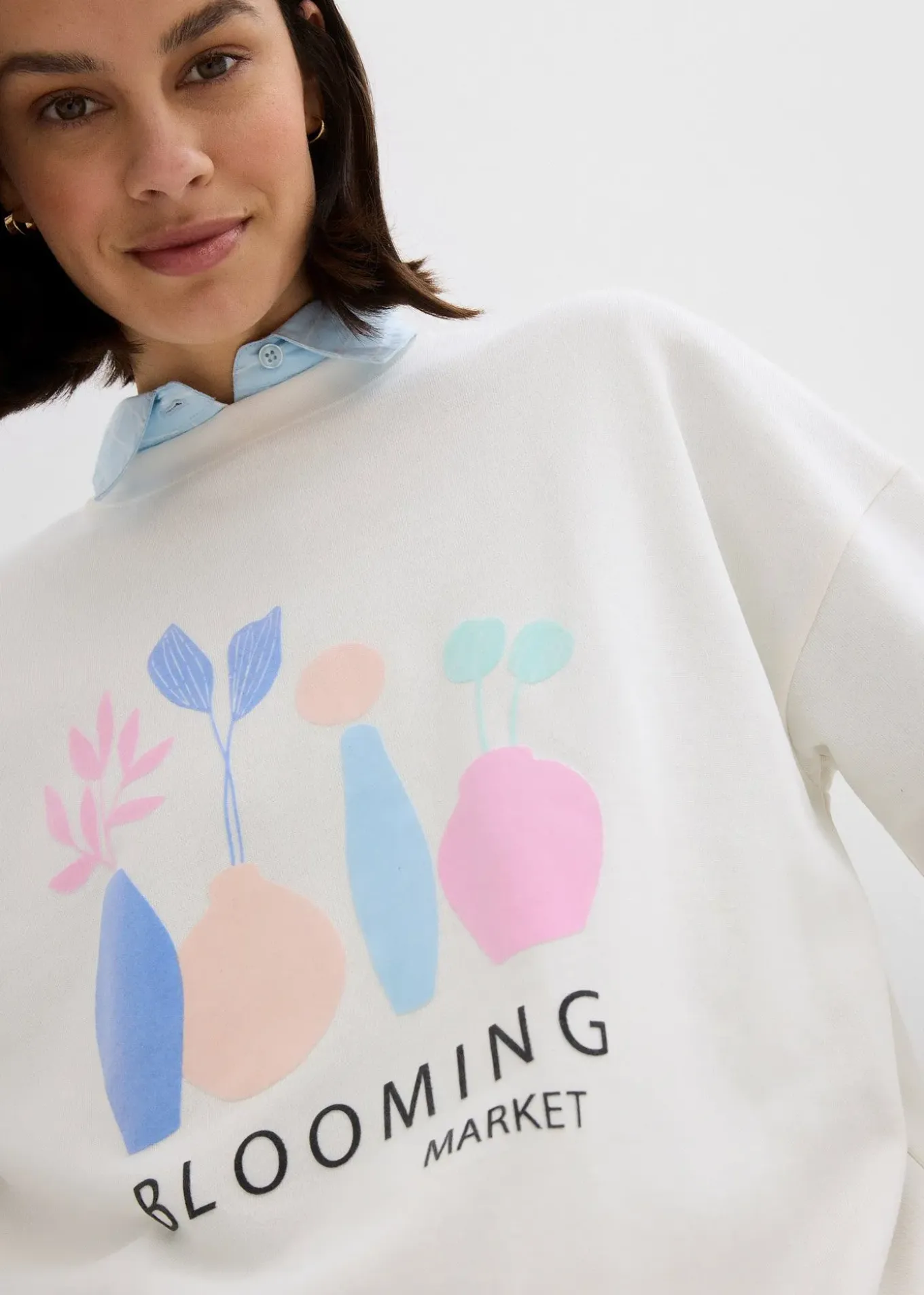 Sweat oversize en coton mélangé