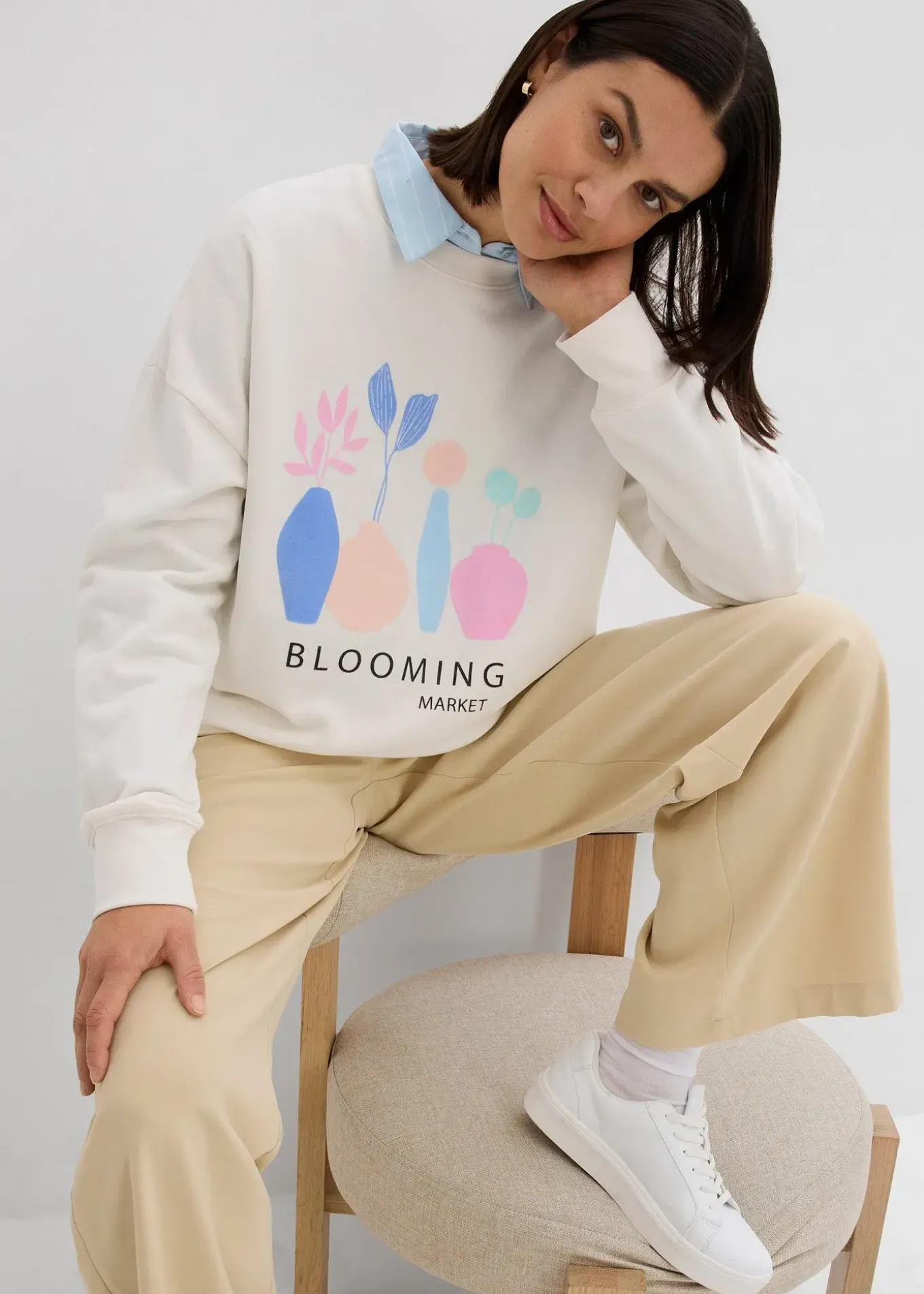 Sweat oversize en coton mélangé