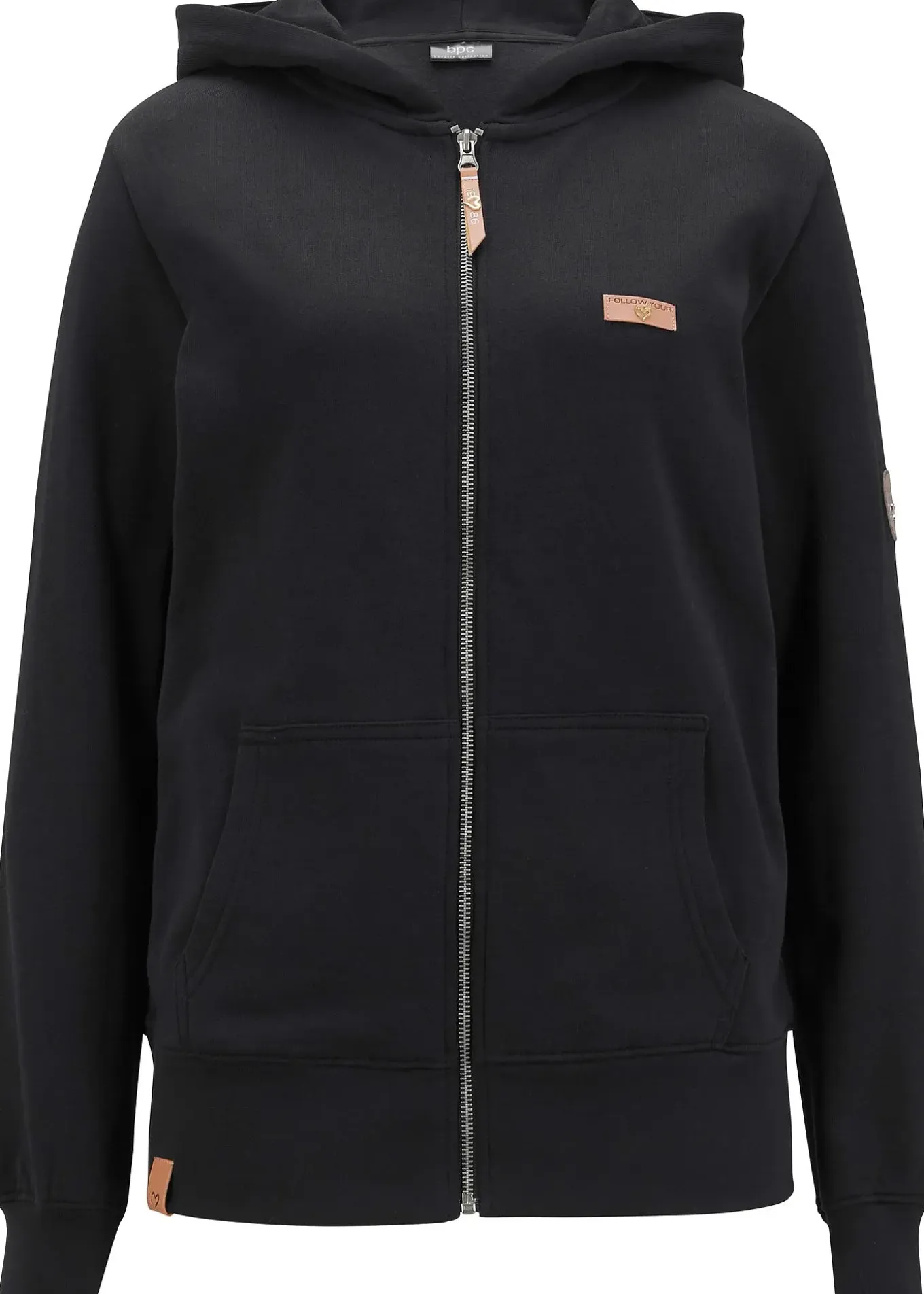 Sweat zippé à capuche, 100% coton