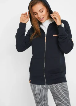 Sweat zippé à capuche, 100% coton