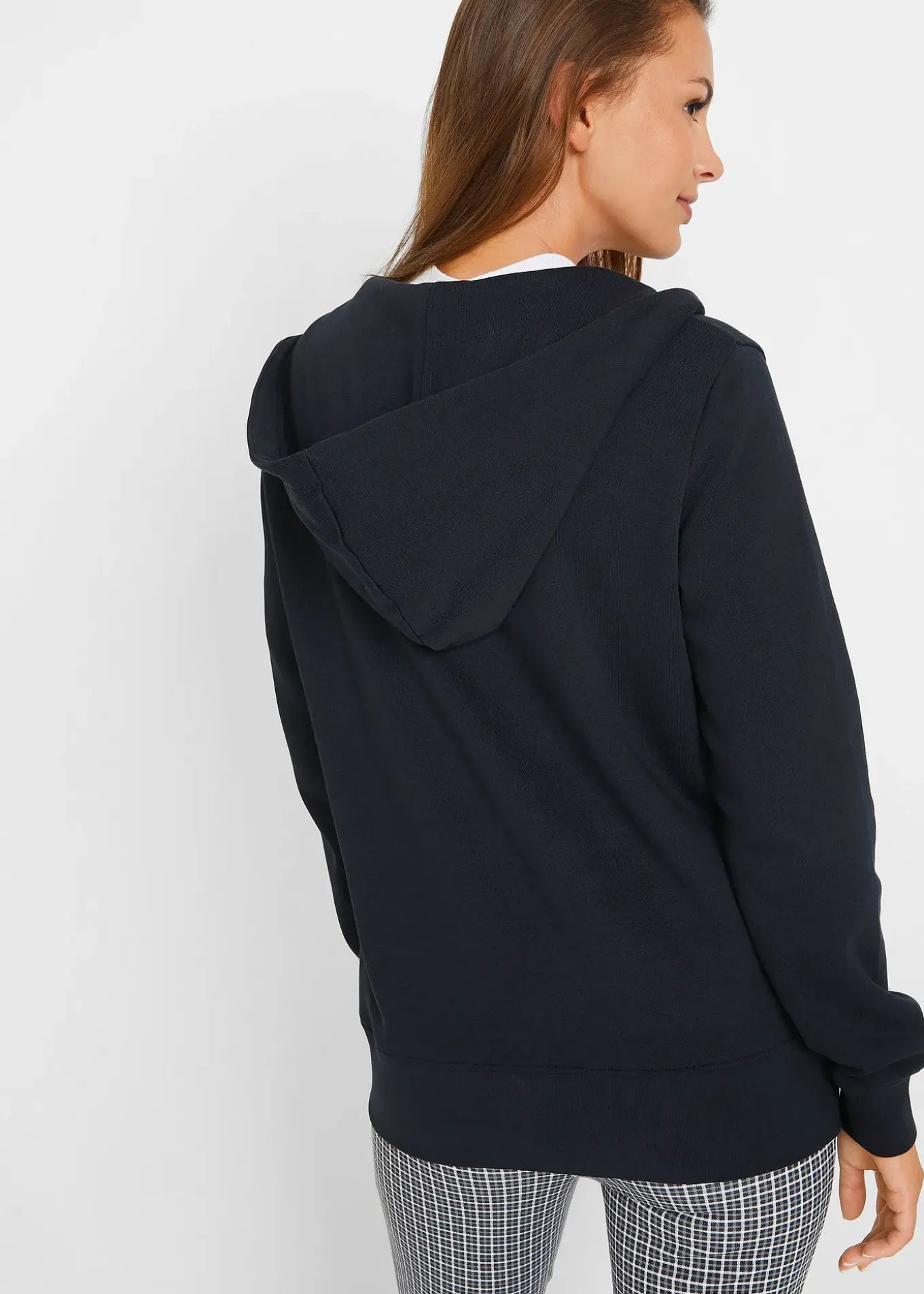 Sweat zippé à capuche, 100% coton