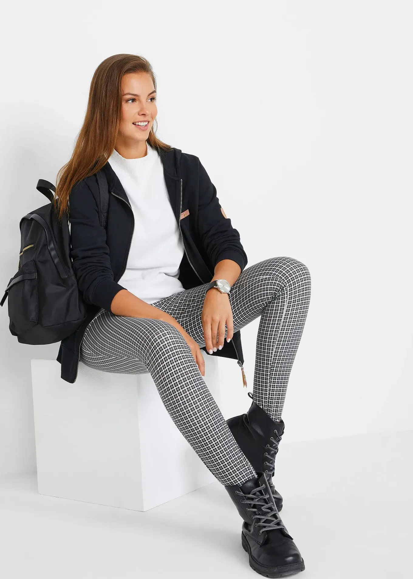 Sweat zippé à capuche, 100% coton