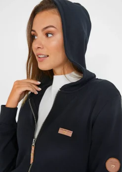 Sweat zippé à capuche, 100% coton