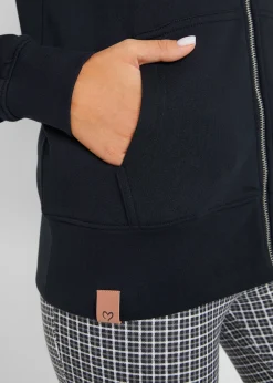 Sweat zippé à capuche, 100% coton