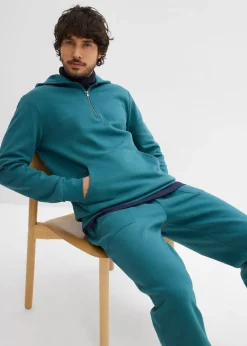 Sweat zippé à capuche 100% coton