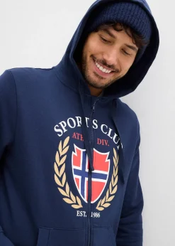 Sweat zippé à capuche, 100% coton