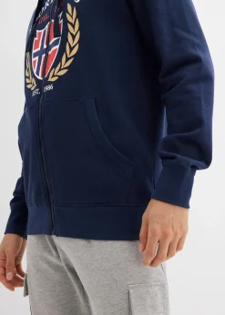 Sweat zippé à capuche, 100% coton