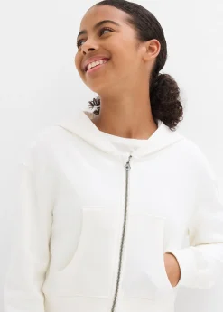 Sweat zippé à capuche 100% coton