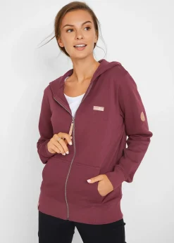 Sweat zippé à capuche, 100% coton