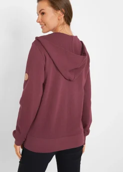 Sweat zippé à capuche, 100% coton