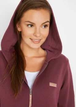 Sweat zippé à capuche, 100% coton