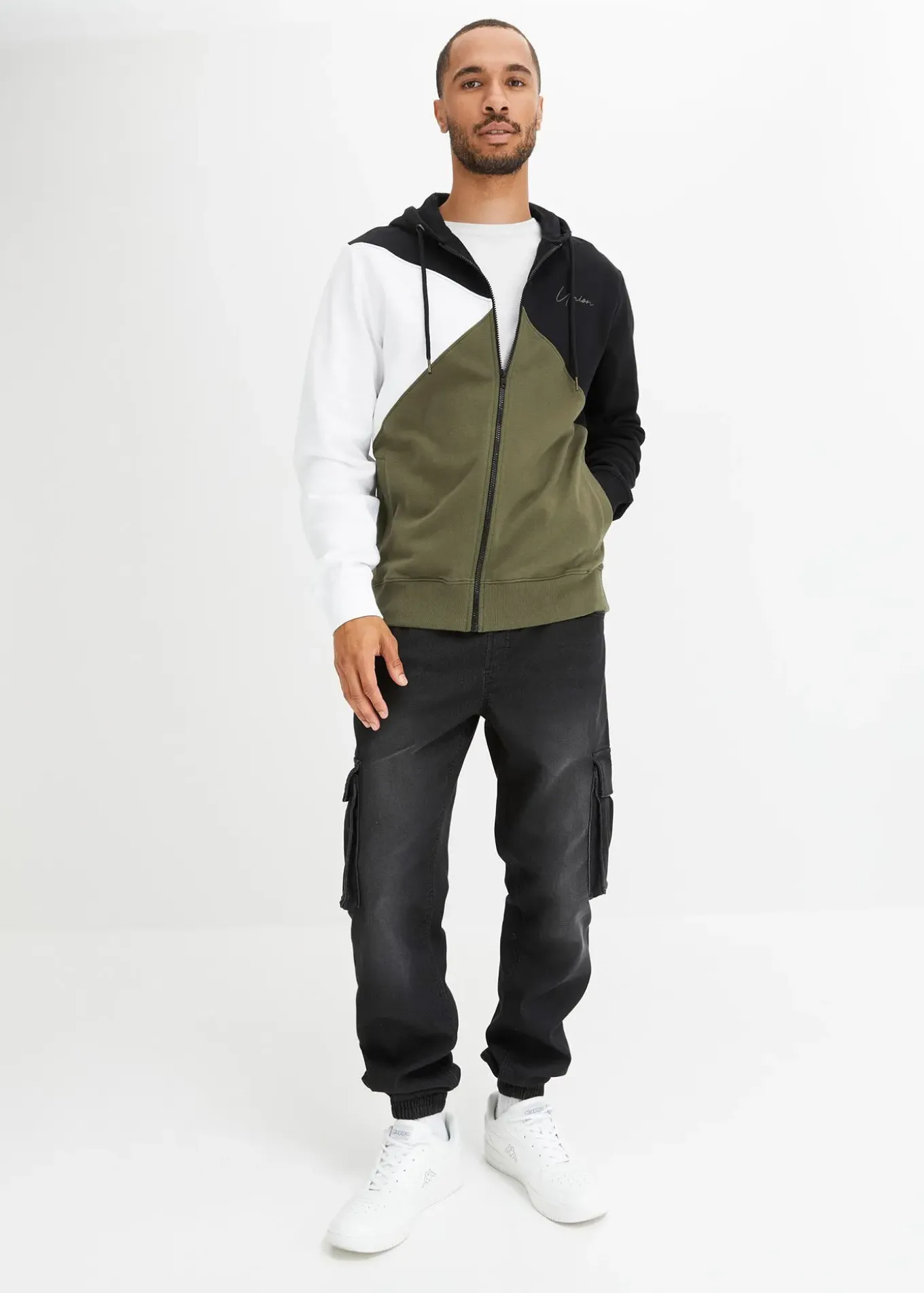 Sweat zippé à capuche 100% coton