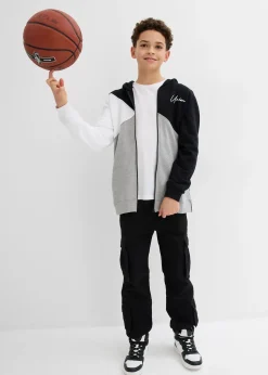 Sweat zippé à capuche 100% coton Loose