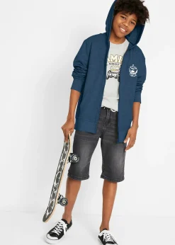 Sweat zippé à capuche, 100% coton