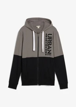 Sweat zippé à capuche 100% coton