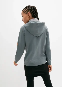 Sweat zippé à capuche, 100% coton