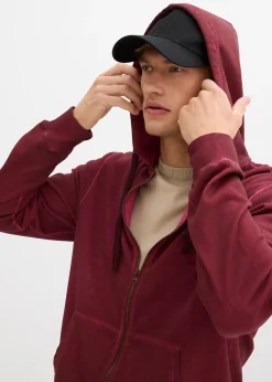 Sweat zippé à capuche, aspect délavé