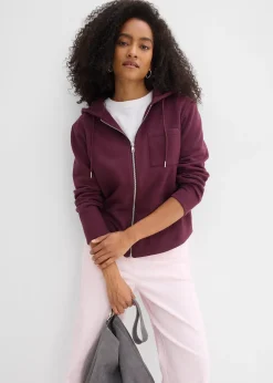 Sweat zippé à capuche avec polyester recyclé