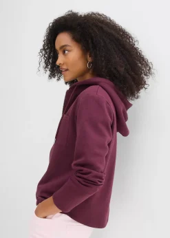 Sweat zippé à capuche avec polyester recyclé