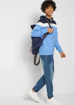 Sweat zippé à capuche en coton mélangé