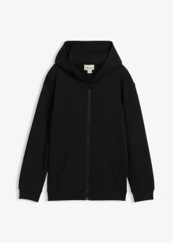 Sweat zippé à capuche en coton doux et extensible