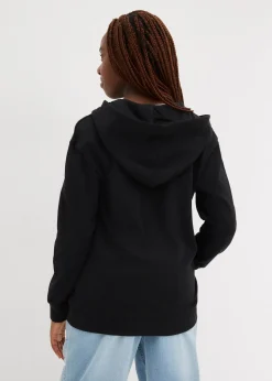Sweat zippé à capuche en coton doux et extensible