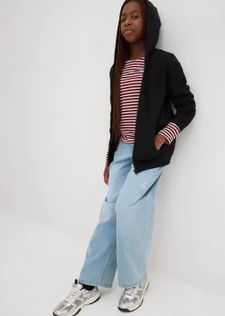 Sweat zippé à capuche en coton doux et extensible