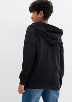 Sweat zippé à capuche en coton mélangé