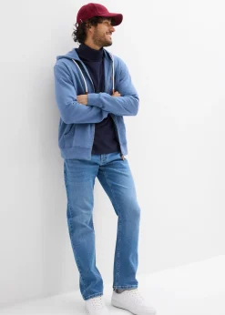 Sweat zippé à capuche et détails enduits