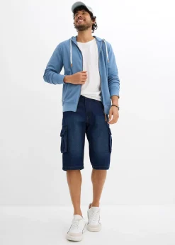 Sweat zippé à capuche et détails enduits