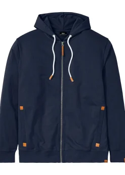 Sweat zippé à capuche et détails enduits