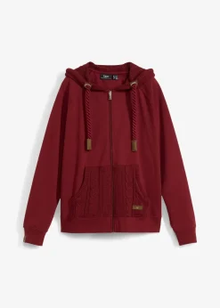 Sweat zippé à capuche et poches en maille