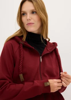 Sweat zippé à capuche et poches en maille