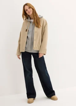 Sweat zippé à capuche et poches en maille