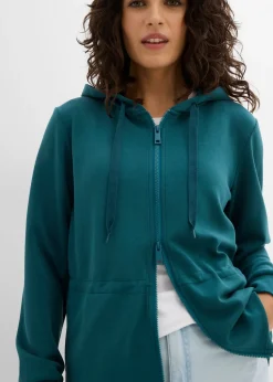 Sweat zippé à capuche, extensible