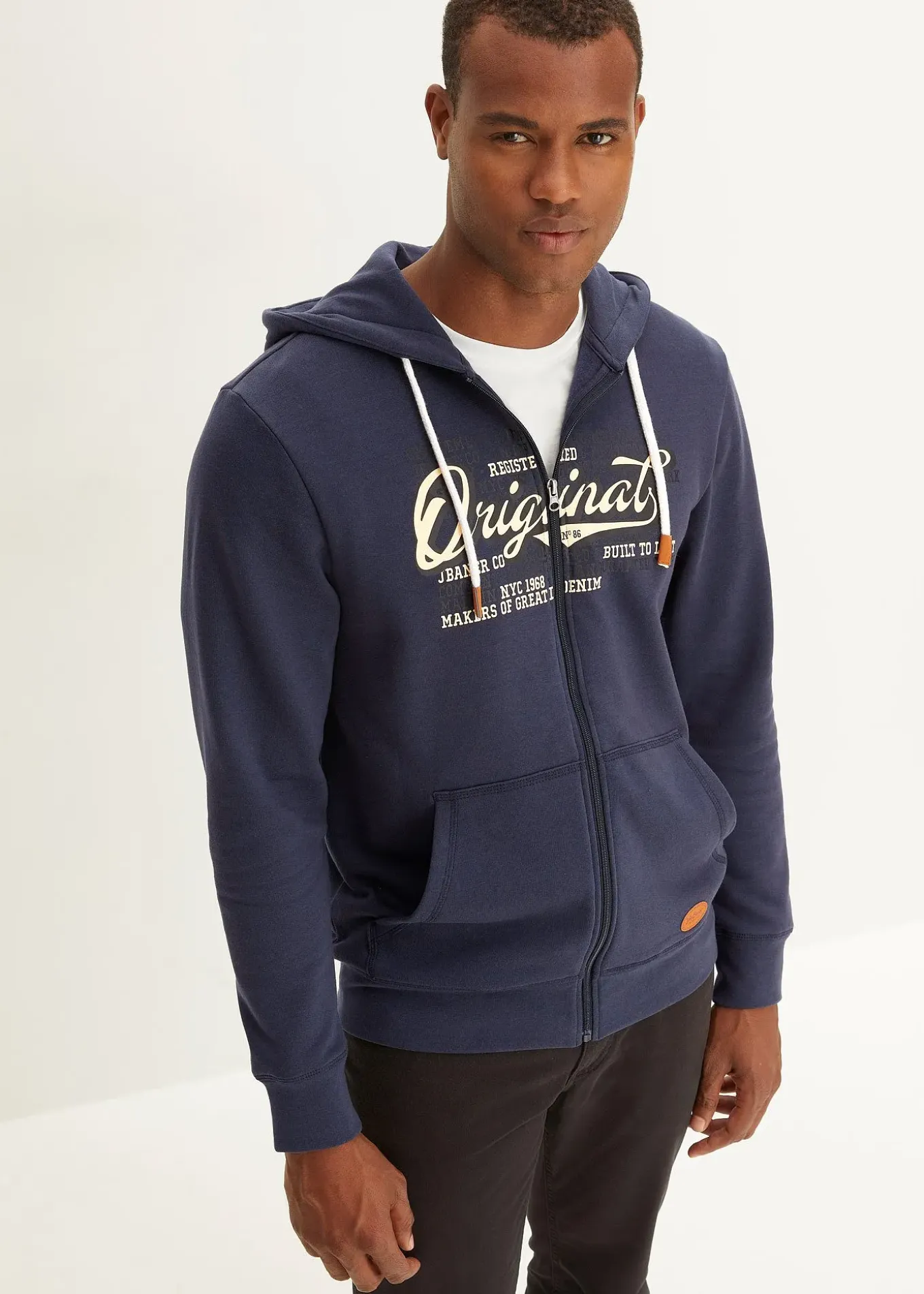 Sweat zippé à capuche, intérieur gratté doux