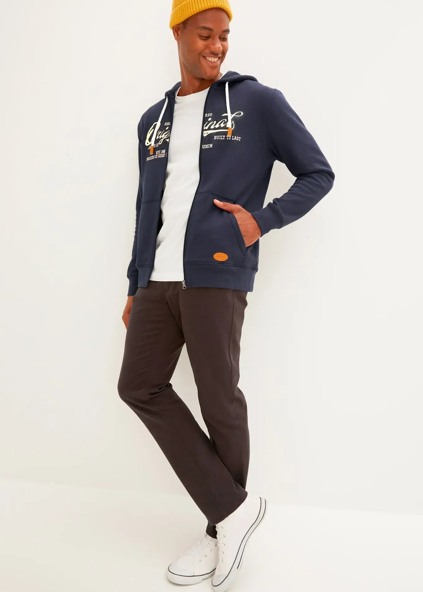 Sweat zippé à capuche, intérieur gratté doux