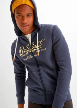 Sweat zippé à capuche, intérieur gratté doux