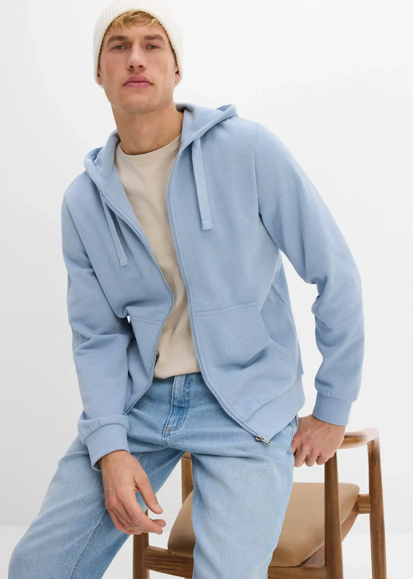 Sweat zippé à capuche, regular