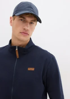 Sweat zippé à col montant et détails enduits