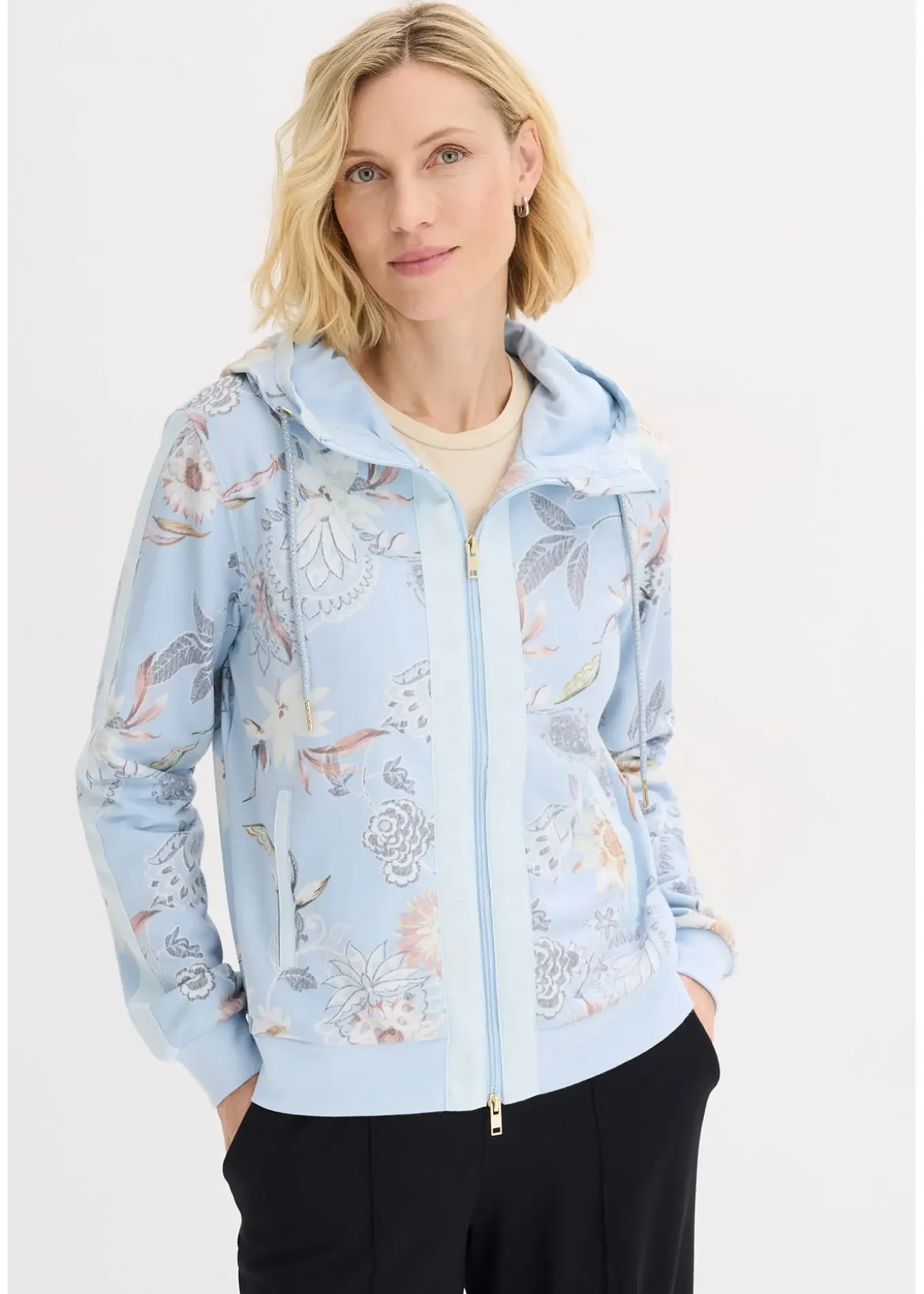 Sweat zippé à imprimé