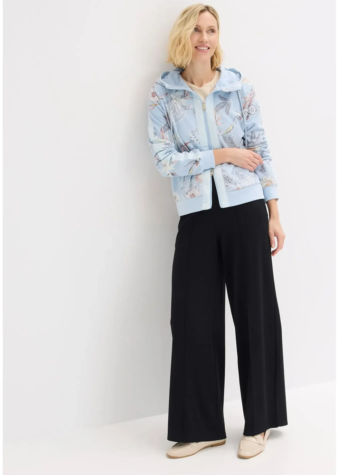 Sweat zippé à imprimé